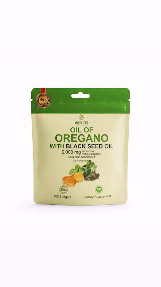 OREGANO OIL + BLACK SEED OIL 6000 MG (90 SOFGEL)